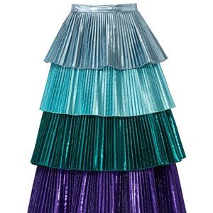 DELFI Collective green metallic ruffle skirt NWOT